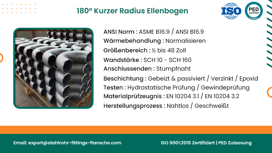 180° kurzer Radius Ellenbogen