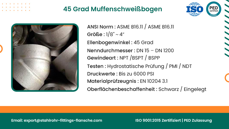 45 Grad Muffenschweißbogen