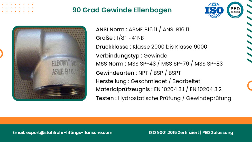 90 Grad Gewindebogen