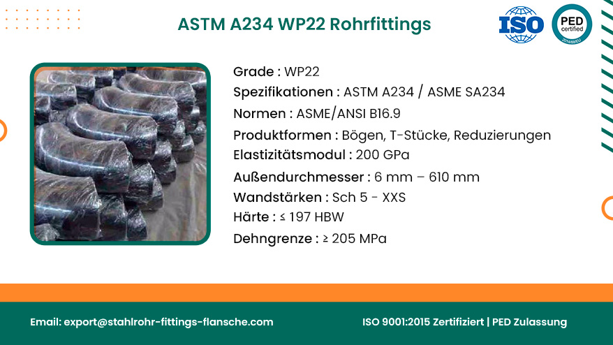ASTM A234 WP22 Rohrfittings