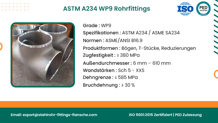 ASTM A234 WP9 Rohrfittings