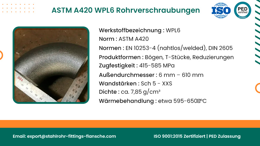 ASTM A420 WPL6 Rohrverschraubungen