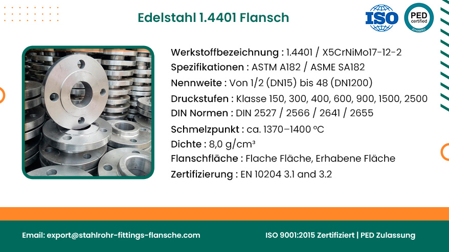 Edelstahl 1.4401 Flansch