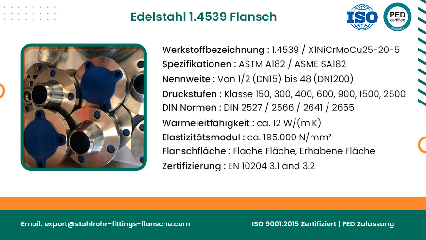 Edelstahl 1.4539 Flansch