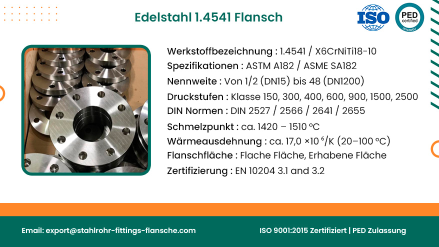 Edelstahl 1.4541 Flansch