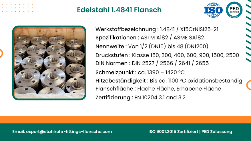 Edelstahl 1.4841 Flansch