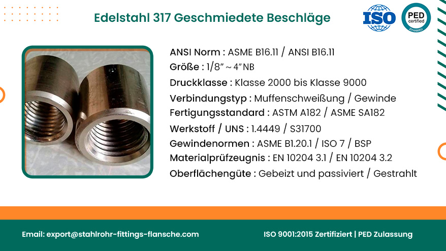 Edelstahl 317 Geschmiedete Beschläge