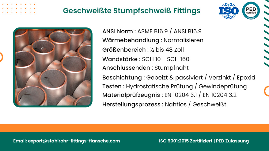 Geschweißte Stumpfschweiß Fittings