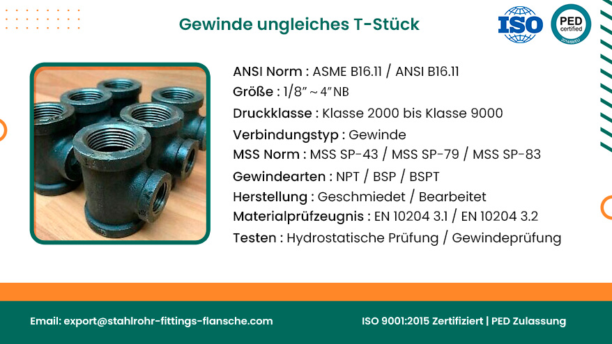 Gewinde ungleiches T-Stück