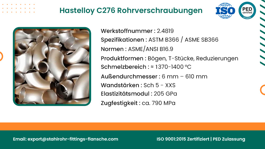 Hastelloy C276 Rohrverschraubungen