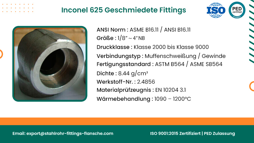 Inconel 625 geschmiedete Fittings