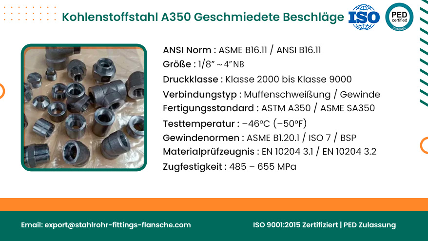 Kohlenstoffstahl A350 Geschmiedete Beschläge