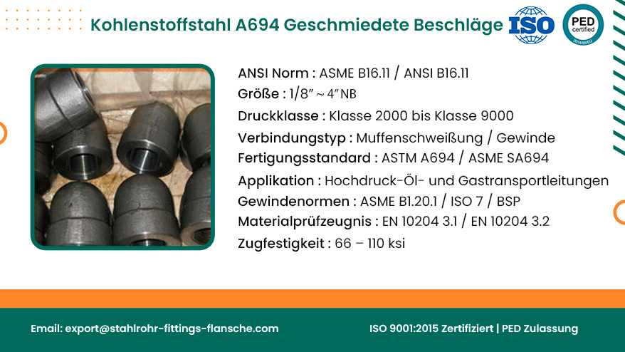 Kohlenstoffstahl A694 Geschmiedete Beschläge