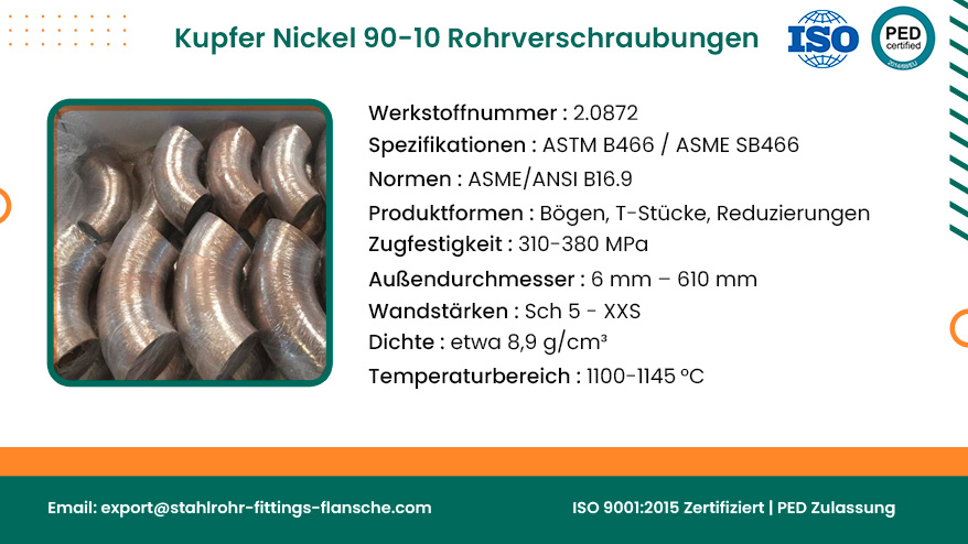 Kupfer Nickel 90-10 Rohrverschraubungen