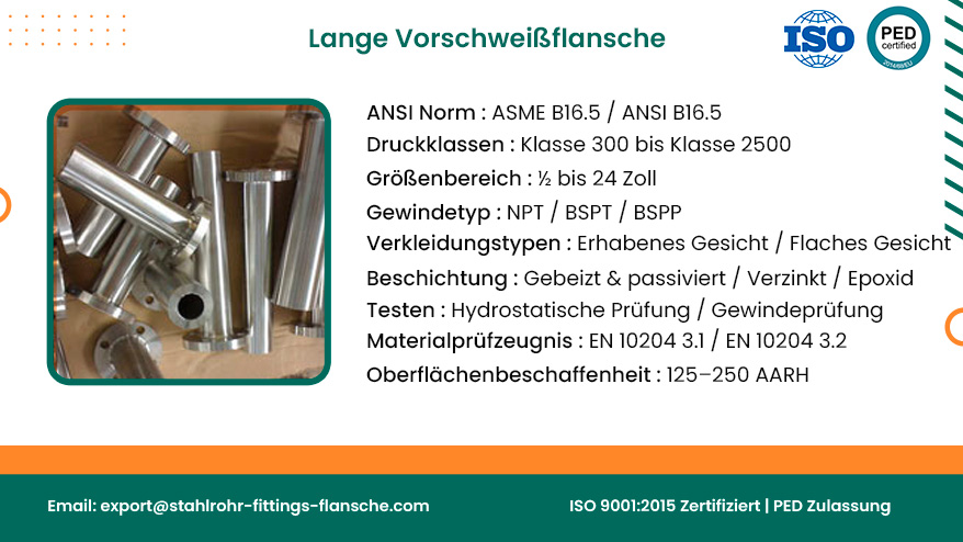 Lange Schweißflansche