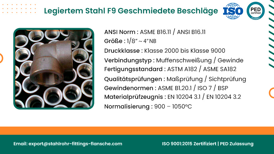 Legiertem Stahl F9 Geschmiedete Beschläge