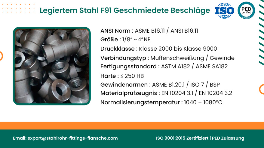 Legiertem Stahl F91 Geschmiedete Beschläge