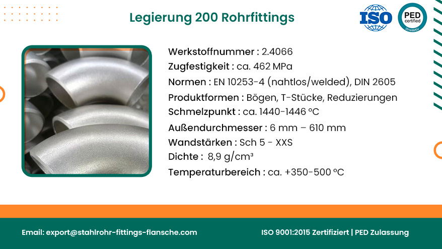 Legierung 200 Rohrfittings