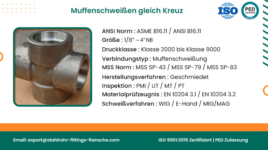 Muffenschweißen gleich Kreuz