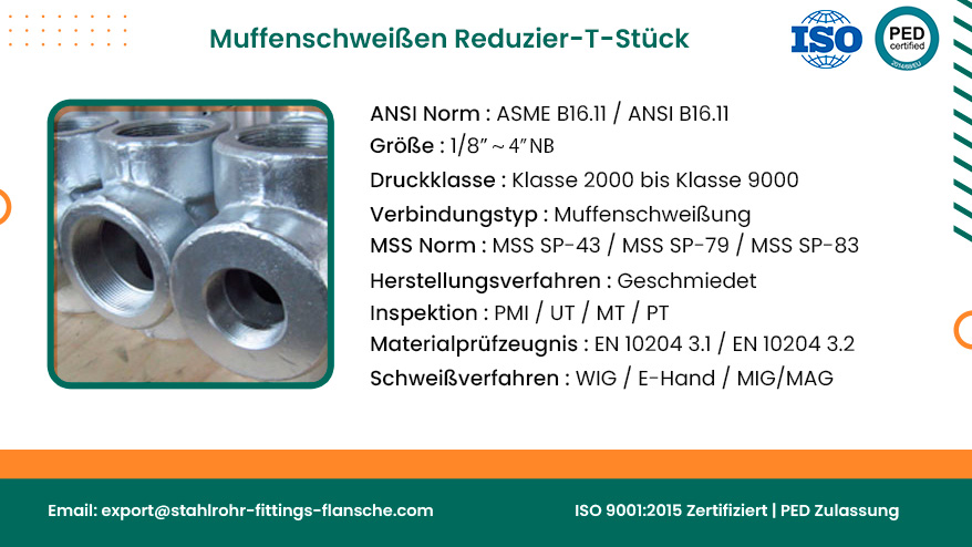 Reduzier-T-Stück zum Muffenschweißen