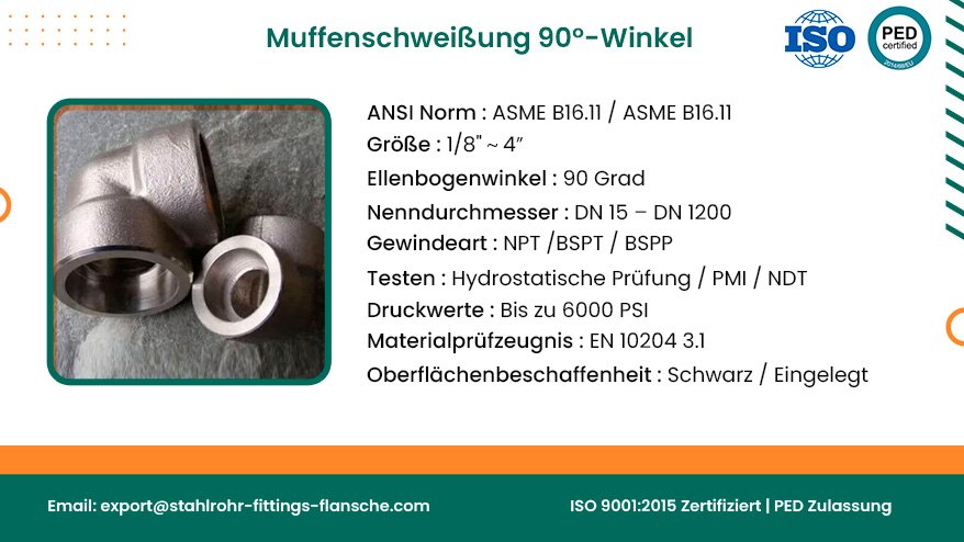 Muffenschweißung 90°-Winkel