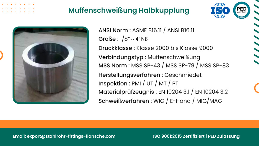 Muffenschweißung Halbkupplung