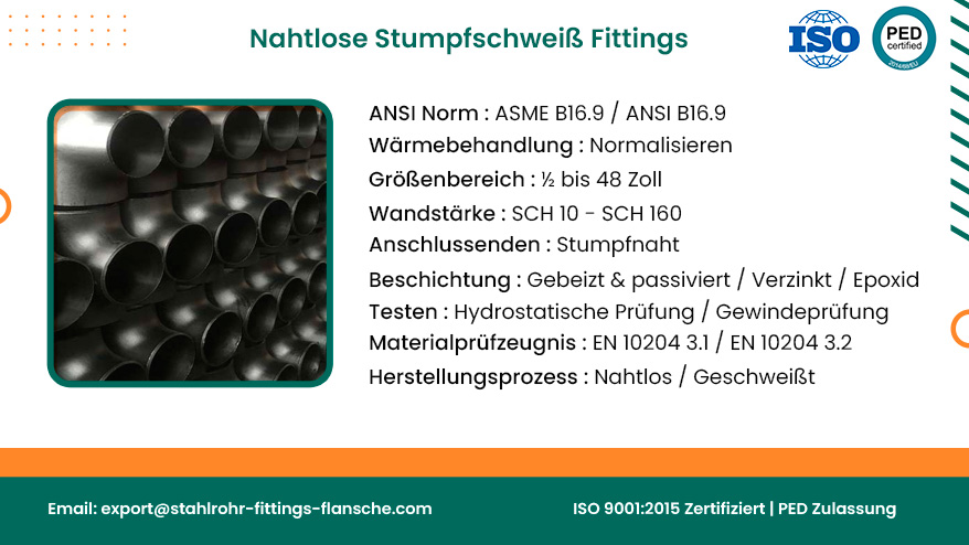 Nahtlose Stumpfschweiß Fittings