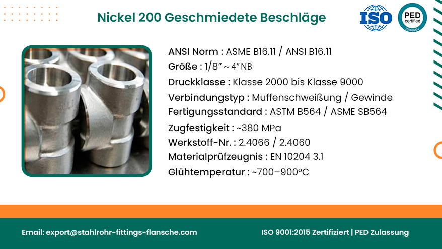 Nickel 200 geschmiedete Beschläge