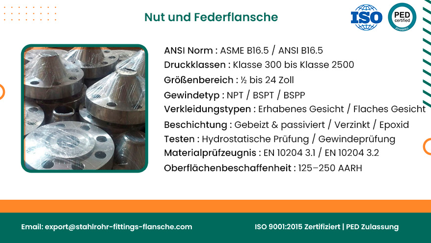 Nut- und Feder Flansch