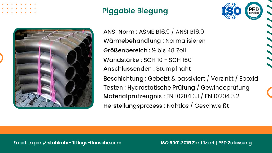 Piggable Biegung