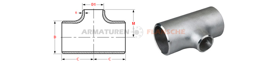 T-Stück Abmessungen Tabelle