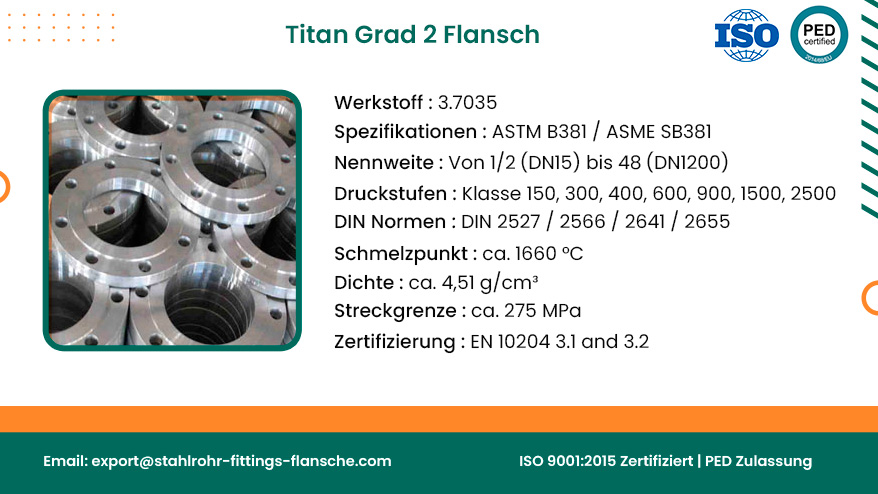 Titan Grad 2 Flansch Titan Grad 2 Flansch