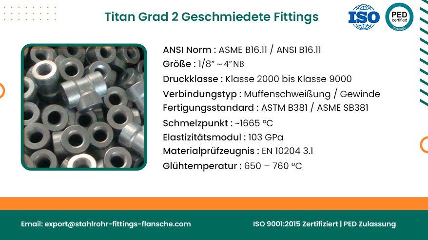 Titan Grad 2 Geschmiedete Beschläge