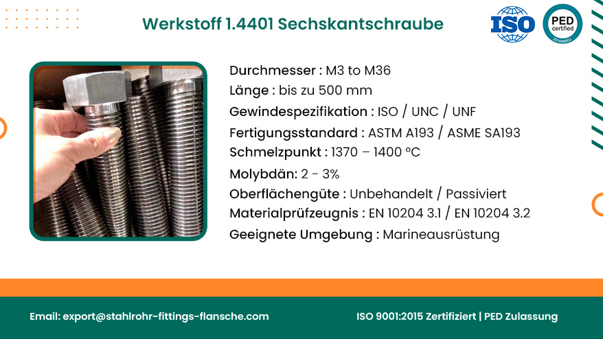 Werkstoff 1.4401 Sechskantschraube