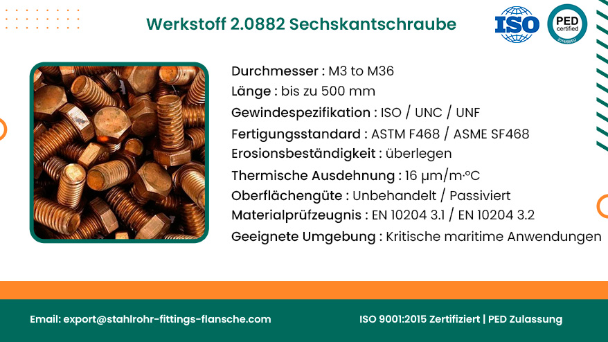 Werkstoff 2.0882 Sechskantschraube