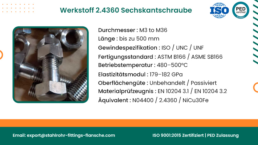 Werkstoff 2.4360 Sechskantschraube